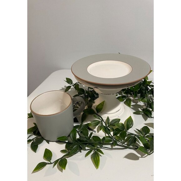 Crate & Barrel Green Ceramic Mug & Saucer Set - Picture 4 of 12